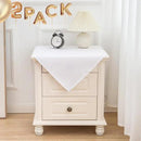 sancua 2 Pack Small Square Tablecloth 24 x 24 Inch White, Stain and Wrinkle Resistant Washable Polyester Table Cloth Decorative Solid Fabric Table Cover for Nightstand End Bedside Tables by CozyNest Decor