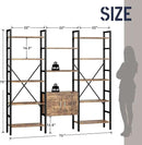 70 x70" Triple 5 Tier Book Shelf, Industrial Large Bookcase with Storage Cabinet, Tall Bookshelf with 14 Open Display Shelves Metal Frame Furniture for Living Room Bedroom Home Office Rustic Brown by CozyNest Decor