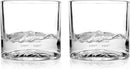 Smoky Mountain Heavy Crystal Whiskey Glasses Gift Set of 2, Thick Freezable Bourbon Glass 1lb Each, Premium Whiskey Gifts for Men, Frozen Crystal Chills Cocktails, 10 oz by CozyNest Decor
