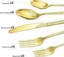 Floral 40 Pcs Gold Silverware Set for 8, Food Grade Stainless Steel Flatware Set with Rose Flower Embossed Design, Eating Utensils Sets Include Fork/Knife/Spoon, Reusable Cutlery Set, Dishwasher Safe by CozyNest Decor