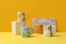 Bico Cartoon Cat Coffee Mugs Set of 4, Cute Ceramic Mugs with Unique Cats Faces, Stoneware Coffee Tea Mug Gifts for Cat Lovers, Women and Men, Microwave and Dishwasher Safe (10 oz) by CozyNest Decor