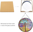 Dragonfly Stained Glass Suncatcher Artistic Window Hanging,7.8” Hand-Painted Glass Panel Wall Home Decor,Gift for Women Garden Decor Suncatcher (Dragonfly), BL009 by GreenHaven Gardens
