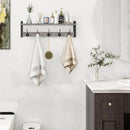 Homode Wall Hooks With Shelf, 24 Inch Coat Rack Wall Mount for Entryway, Clothes, Backpack, Key, Purse - Floating Shelf Hanging in Bathroom, Bedroom, Hallway, Rustic Grey by CozyNest Decor