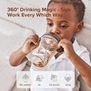 PPSU Weighted Straw Cup with Handles Toddlers Transition Bottles to Sippy Cups No Spill Learner Milk Water Baby Bottle Soft Silicone Spout Dishwasher Safe BPA Free 6+ Months 10oz/300mL 1 Pack by TinyTreasures Baby Boutique