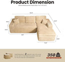 ovios 105” Modular Sectional Sofa with Thicken Seat Cushion, Cloud Couch with Deep Seat, Modern L-Shape Sofas Couches with Chaise,Upholstered Couches for Living Room Bedroom,Beige by CozyNest Decor