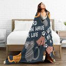 HGOD DESIGNS Cats Throw Blanket Funny Cat Blanket Animals Pet Pattern s Flannel Soft Warm Cozy Fuzzy 40"x50" Throw Blanket for for Women and Men by CozyNest Decor