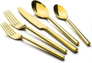 Alata Potter Gold 20-Piece Forged Silverware Set with Utensil-Serving Set, Service for 4, Stainless Steel Flatware Set, Modern Design with Mirror Finish, Ideal for Home, Kitchen, Party, Camping by CozyNest Decor