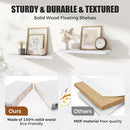 24"x6.8"x1.2" Solid Wood Floating Shelves 2-Pack - Rustic White Finish with Hidden Brackets, Perfect for Storage and Décor in Living Room, Kitchen, Bedroom by CozyNest Decor