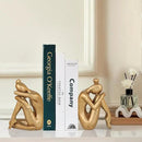 Unique Cast Iron Girl Thinker Bookends, Heavy-Duty Decorative Book Stoppers for Shelves, Creative Home and Office Desk Ornaments, 1 Pair/2 Pieces, 5.9" by CozyNest Decor