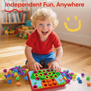 AMOSTING Button Art Toy – Educational Color Matching Mosaic Pegboard Sensory Learning Activity for Kids Age 3 4 5, Preschool Gift for Toddlers, Boys and Girls by TinyTreasures Baby Boutique