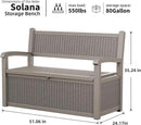 DRATO 75 Gallon Storage Bench Deck Box Outdoor Indoor,Lockable Durable All-Weather Seating with Hidden Storage,Deck Storage for Garden, Pool, Patio,Gray by CozyNest Decor