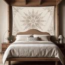 FORATER Floral Bohemian Tapestry, Flower Aesthetic Tapestry Indian Wall Hanging Boho Tapestries Mandala Room Decor for Bedroom Living Room Dorm (Flaxen, 61L x 53W) by CozyNest Decor