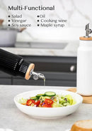 Nucookery Ceramic Olive Oil Dispenser Bottle for Kitchen, 14 oz Opaque Vinegar Dispenser Bottle, Large Capacity Cooking Oil Container for Storage Vinegar, Soy Sauce, Coffee Syrup, Black by CozyNest Decor