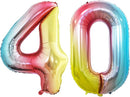 GOER Number 40 Balloons for 40th Birthday Party Decorations,42 Inch Jumbo Foil Helium Balloons for 40th Anniversary (Rainbow) by TinyTreasures Baby Boutique