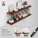 Heimlove 12 Inch Deep Floating Shelves, 55 x 12 inch Extra Long Floating Shelves for Wall, Large Display Shelf & Storage Shelf for Living Room Bedroom Kitchen Home Office, Set of 2, Rustic Brown by CozyNest Decor