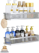 PUSDON Metal Wall Hanging Basket 2 Packs DIY Suitable for Multiple Scenes - Large Silver Grey Netting by CozyNest Decor