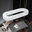 Modern Crystal Chandelier, Dia 40" Rectangular Chandelier for Dining Room,Chrome Rectangle Crystal Ceiling Light Luxury Oval Chandeliers for Living Room Kitchen Island by CozyNest Decor