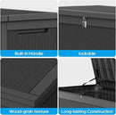 260 Gallon Outdoor Storage Box – Waterproof Deck Box for Garden & Patio,Black by GreenHaven Gardens