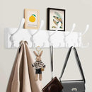 2pcs Coat Rack Wall Mount Coat Hooks Wooden Hat Rack for Wall Hooks Pine Real Wood Plank 16.9" White Coat Hanger with 5 White Triple Hooks for Hanging Coat Hat Jacket by CozyNest Decor