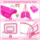 Tsomtto Toddler Basketball Hoop for Girls Pink Goals Adjustable Height 2.9ft-6.2ft Portable Kids Indoor Outdoor Play Outside Backyard Toys 3 4 5 6 Year Old Girl Birthday Gift by TinyTreasures Baby Boutique