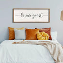 comurdyo Be Our Guest Wall Decor Sign 40”X15” Large Master Bedroom Above Bed Wall Decor Wood Framed Guest Room Sign Simple Rustic Farmhouse Over Bed Bedside Wall Art (Wood) by CozyNest Decor