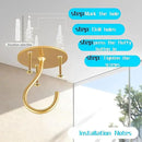 Ceiling Hooks for Hanging Plants-Metal Heavy Duty Wall Mounted Hangers for Hanging Bird Feeders, Planters, Wind Chimes, Include Professional Drywall Anchors (3-Pack) (Gold) by GreenHaven Gardens