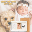 Baby Hand and Footprint Kit Keepsake Nursery Decor Picture Frame for New Mom Baby Boys Girls Shower Gifts Personalized Inkless & Clay Handprint Newborn Essentials Must Haves (White) by TinyTreasures Baby Boutique