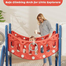 KORIMEFA 11 in 1 Toddler Slide and Swing Set, Kids Slide for Toddlers, Outdoor Indoor Playground for Toddlers 1-3, Toddler PlaySet with Basketball Hoop and Ball Golf Set, Climbing Arch(Red & Blue) by TinyTreasures Baby Boutique