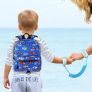 Accmor Toddler Backpack Leash with Anti Lost Wrist Link, Cute Mini Child Walking Harnesses Keep Kids Close Back Pack Rope Tether Rein for Baby Boys (Blue/Excavator) by TinyTreasures Baby Boutique