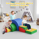 Lischwert Foam Climbing Blocks, Soft Climbing Toys for Toddlers, 5 Pieces Crawl and Climb Foam Playset with Foldable Block and Tunnel, Indoor Climber Activity Play Set for Kids Age 1+(Colorful) by TinyTreasures Baby Boutique