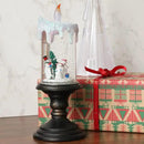 Eldnacele Christmas Snow Globe Candle Battery Operated Lighted Flameless Candles Light Swirling Water Glittering Spinning Candles for Home Decoration(Snowmen Family) by CozyNest Decor