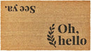 KANKUN Coco Coir Door Mat with Heavy Duty Backing, Welcome Doormat (17" x 30"), Doormat Entrance (Oh Hello) by CozyNest Decor
