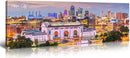 Pictures for Bedroom Kansas City Skyline Wall Art Canvas Prints Cityscape USA City Building Panoramic Night View Posters Modern Home Office Living Room Decoration Framed 13.8"x 45.3" by CozyNest Decor