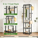 IBUYKE Coat Rack with Shelves, Freestanding Hall Tree with 3 Shelves and 8 Hooks, Industrial Clothes Stand for Entryway, Hallway, Bedroom, Black UTMJ088B by CozyNest Decor