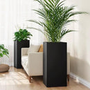 Stoog 30" Tall Planters for Outdoor Plants, All-Weather Metal Planter Boxes Set of 4, with Removable Insert Shelf, Modern Design, Indoor/Outdoor Use, Black by GreenHaven Gardens