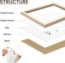 upsimples 8x10 Picture Frame, Natural Solid Wooden Picture Frames, Display 5x7 with Mat or 8 x 10 Without Mat, Wall or Tabletop, 1 Pack, White by CozyNest Decor