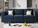 Belffin Modular Sofa Couch with Storage Seats Velvet 3 Seater Sofa for Living Room Blue by CozyNest Decor
