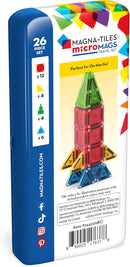 MAGNA-TILES microMAGS 26-Piece Travel Magnetic Construction Set – Bold Colors, The Original Magnetic Building Brand by TinyTreasures Baby Boutique