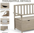 AVAWING Outdoor Storage Bench, Wooden Garden Bench Weatherproof, Patio Benches for Outside, 2-Seat Front Porch Bench, Park Bench for Deck, Lawn, Backyard (Light Gray) by CozyNest Decor