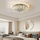 6-Lights Black Crystal Flush Mount Chandelier Light Fixture K9 Crystals Modern Ceiling Lights Elegant Pendant Lamp for Bedroom,Hallway,Bar,Living Room,Dining Room,H5.9 xW20 (Bulbs Not Included) by CozyNest Decor