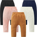 Baby and Toddler Girl's 5 Pack Cotton Ribbed Pull On Pants Leggings 0-4 Years by TinyTreasures Baby Boutique