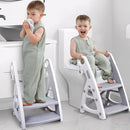 Primlect Potty Training Seat, 2-in-1 Toddler Toilet Seat with Step Stool, Ultra-Stable Potty Chair Attachment, Adjustable Seat and Step Ladder, Non-Slip Design, Splash Guard for Boys and Girls(Grey) by TinyTreasures Baby Boutique