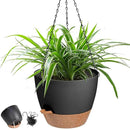Hanging Planters for Indoor Outdoor Plants, 1 Set Self Watering Hanging Pot with Drainage Holes & Removable Tray (Black-12inch, 12'') by CozyNest Decor