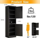 Tall Narrow Storage Cabinet 66.93" H Tall Bathroom Cabinet Metal Pantry Cabinets, 4 Adjustable Shelves for Kitchen, Home Office, Living Room, Dinning Room (20 inches Wide Black) by CozyNest Decor