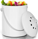 Utopia Kitchen Compost Bin for Kitchen Countertop, 1.3 Gallon Compost Bucket for Kitchen with Lid, Includes 1 Spare Charcoal Filter (White) by GreenHaven Gardens