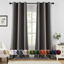 MIULEE Grey Blackout Curtains for Bedroom Living Room 90 Inches Long 2 Panels, Thermal Insulated Room Darkening Drapes Solid Grommet Top Noise Reduction Light Blocking Window Treatments 40x90 Inch by TinyTreasures Baby Boutique