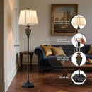 Luvkczc Vintage Black Floor Lamp - Hand-Painted Gold Resin with 6-Sided Carved Hollow Nightlight, Traditional Standing Lamp for Living Room, Bedroom, Study (Bulb Included) by CozyNest Decor