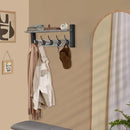 Sorbus Coat Hooks Wall Mount with Shelf – 24 Inch Coat Rack Wall Mount with 5 Heavy Duty Hooks – Floating Wall Shelf with Hooks for Entryway, Bathroom, Bedroom, Kitchen, or Mudroom (Gray) by CozyNest Decor