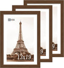 VCK 13x19 Frame Set of 3 - Brown, Wood Picture Frame with Exclusive Wood Grain, Wall Gallery Frame by CozyNest Decor