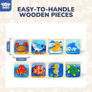TOY Life Wooden Puzzles for Toddlers 2-4, Sea Animals Puzzles for Toddlers 1-3, Wood Puzzles Educational Montessori Toys Gifts for 1 2 3 Year Old, Baby Kids Learning Toy by TinyTreasures Baby Boutique